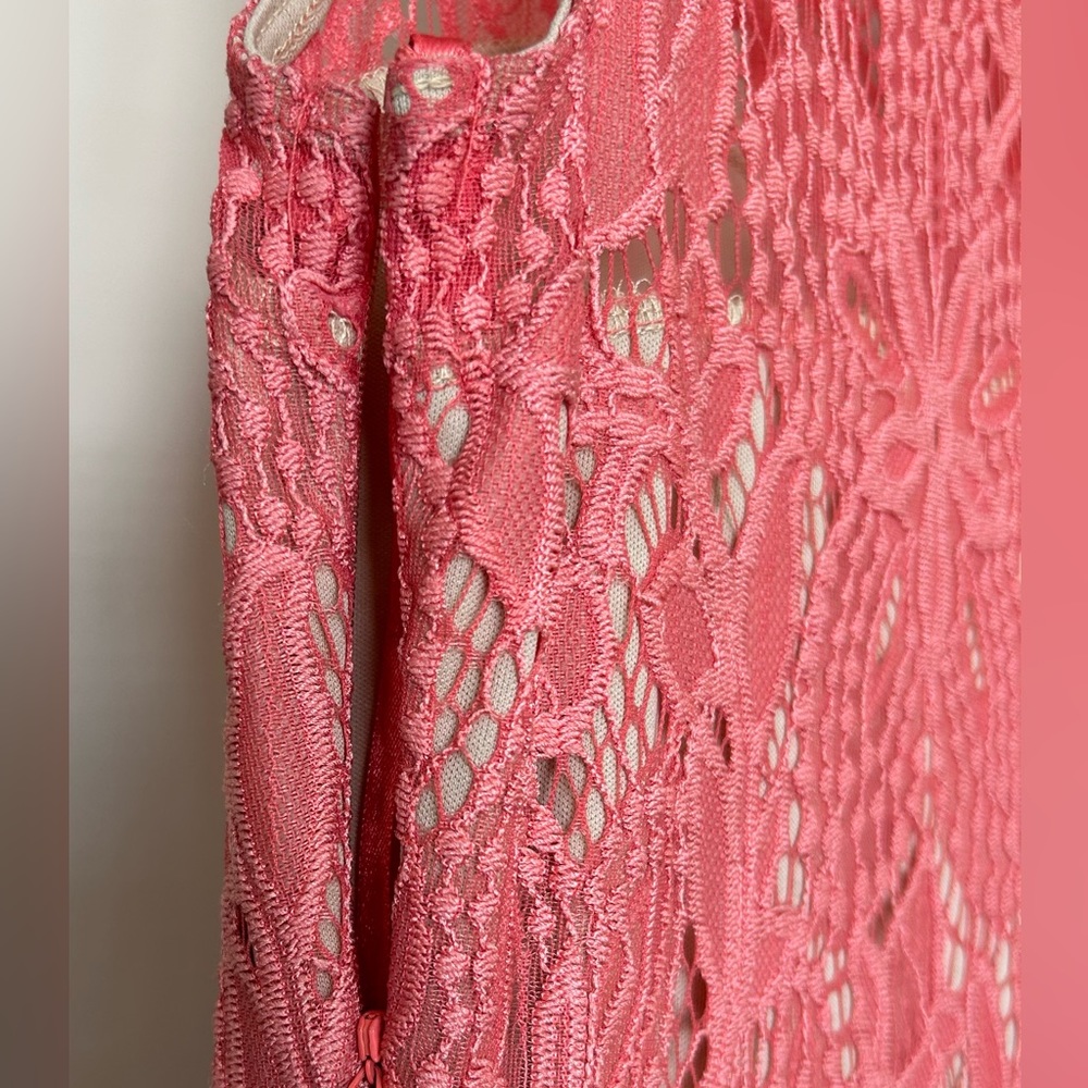 Love fire crochet lace peach womens dress - Picture 5 of 6